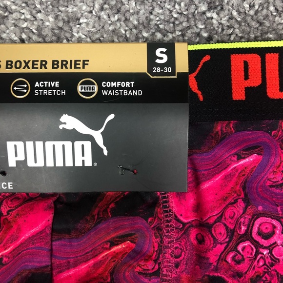 Puma Sportstyle Mens Boxer Brief Performance 2 Pack Sz S (28-30) Red Oil Paint - Picture 5 of 6